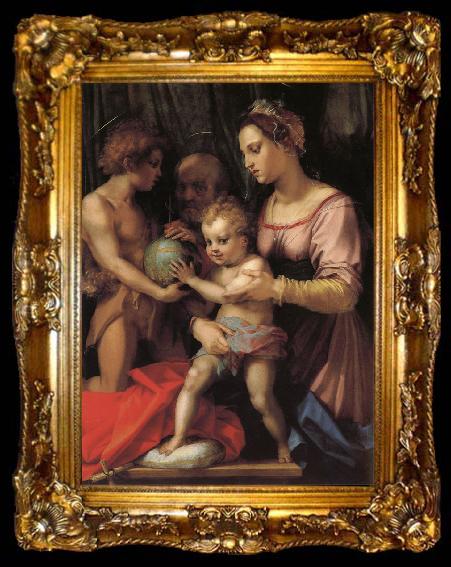 framed  Andrea del Sarto Holy Family with St. John young, ta009-2